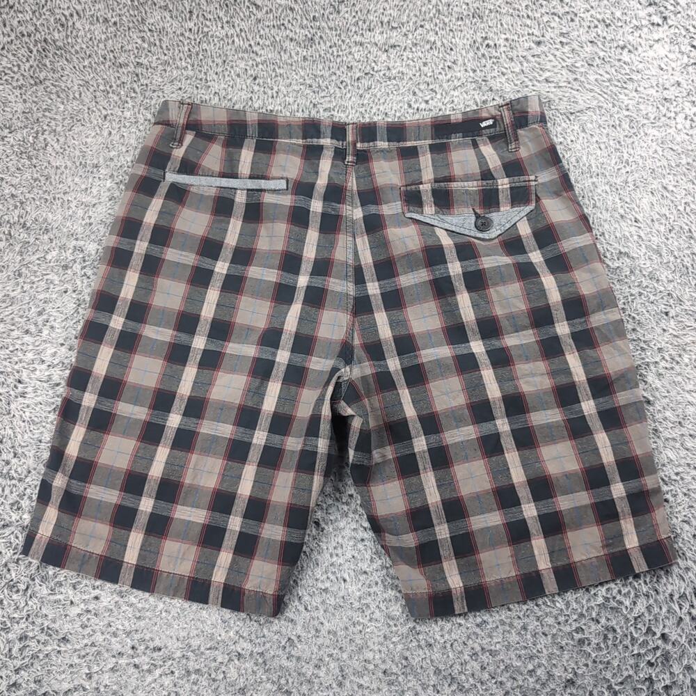 Vans Shorts Men 36 Gray Black Skater Streetwear Hipster Plaid Normcore Outdoor